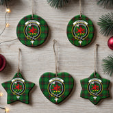 Primrose Tartan Crest Christmas Ceramic Ornament
